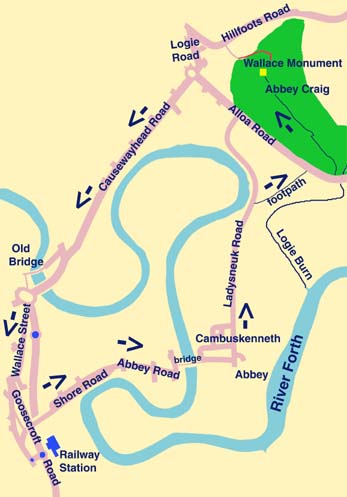 Map of Cambuskenneth and the Abbey Craig in Stirling